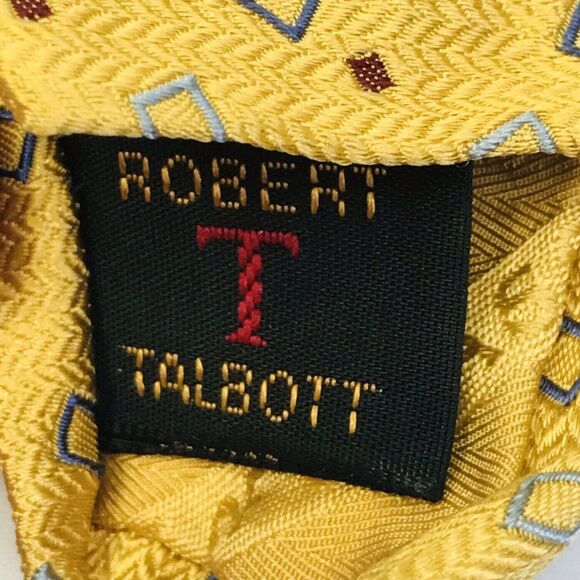 Robert Talbott Best of Class T Tie Square Geometric Gold Yellow Silk Nordstrom - Picture 4 of 10